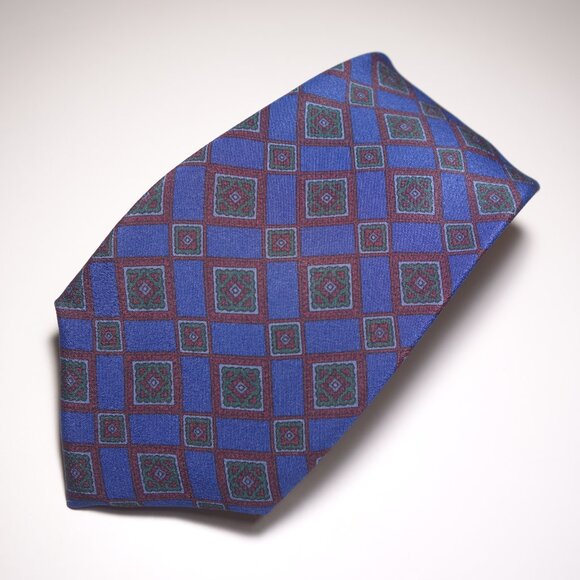 Vintage Balenciaga Silk Diamond Pattern Tie Made In Italy - Picture 2 of 7